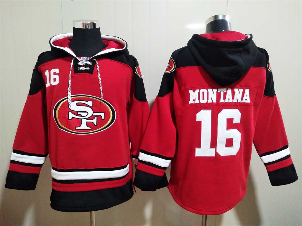 49ers 16 Joe Montana Red All Stitched Sweatshirt Hoodie,We sell and wholesale 49ers 16 Joe Montana Red All Stitched Sweatshirt Hoodie on line form chian!